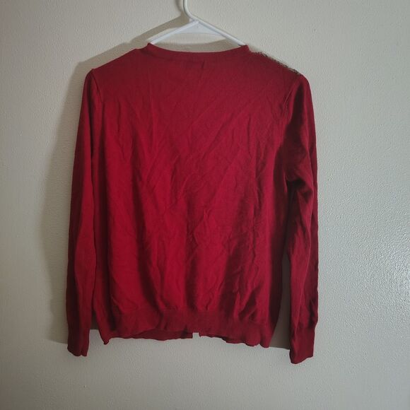 Women’s Merona Sequins Neck Cardigan Wine Colored Long Sleeved XL - Picture 6 of 6